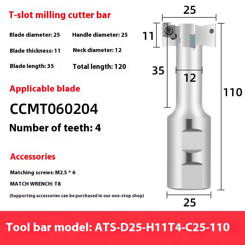 2065-T-slot milling cutter rod CNC slotting HTS three-edged machining center numerical control T-slot milling cutter rod thickness 6 8 10 12 Shandong Denso Pricision Tools Co.,Ltd.